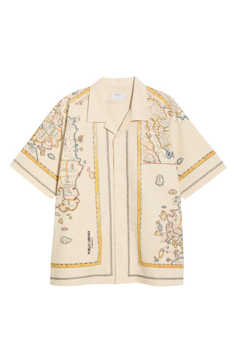 Percival Ex Libris Camp Shirt, Alternate, color, Ecru