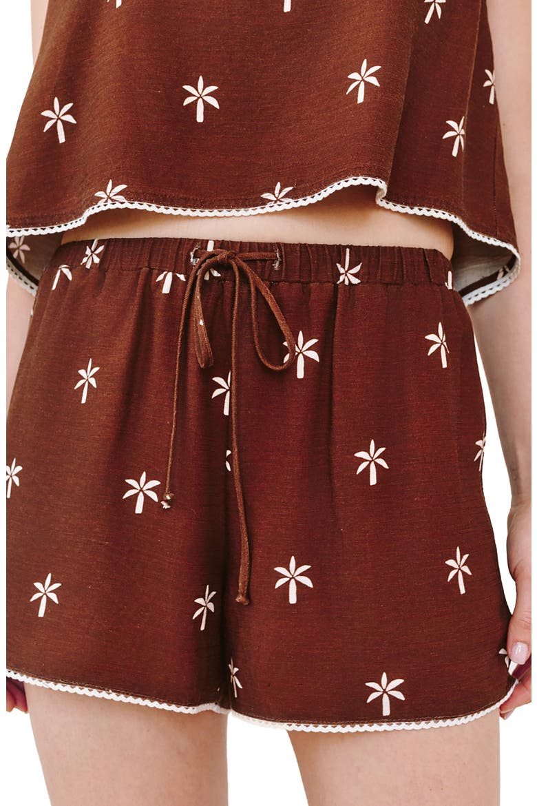 Print Tie Waist Shorts, Alternate, color, COCONUT PALM PRINT
