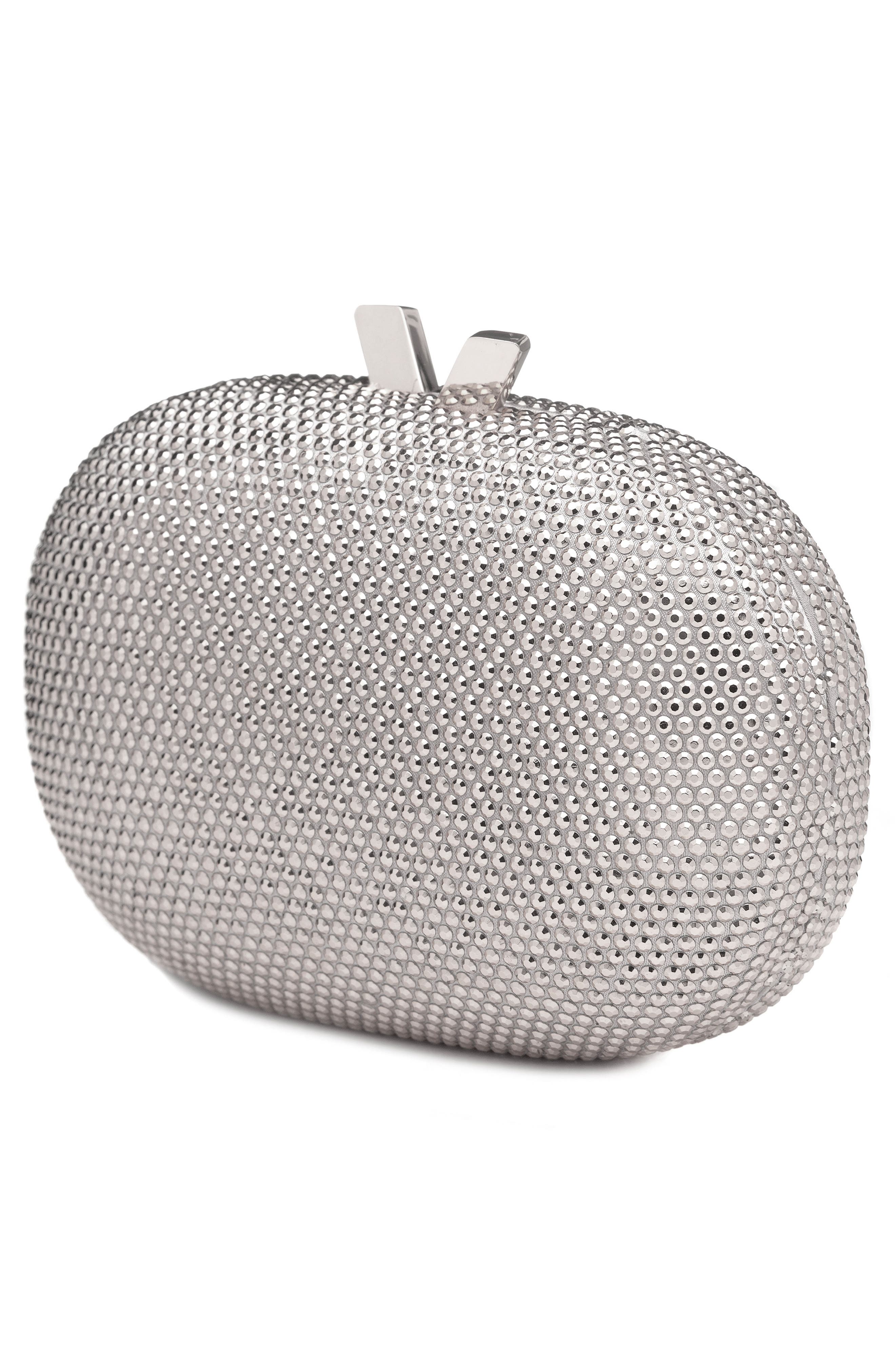 Olga Berg Ace Crystal Oval Clutch, Alternate, color, 