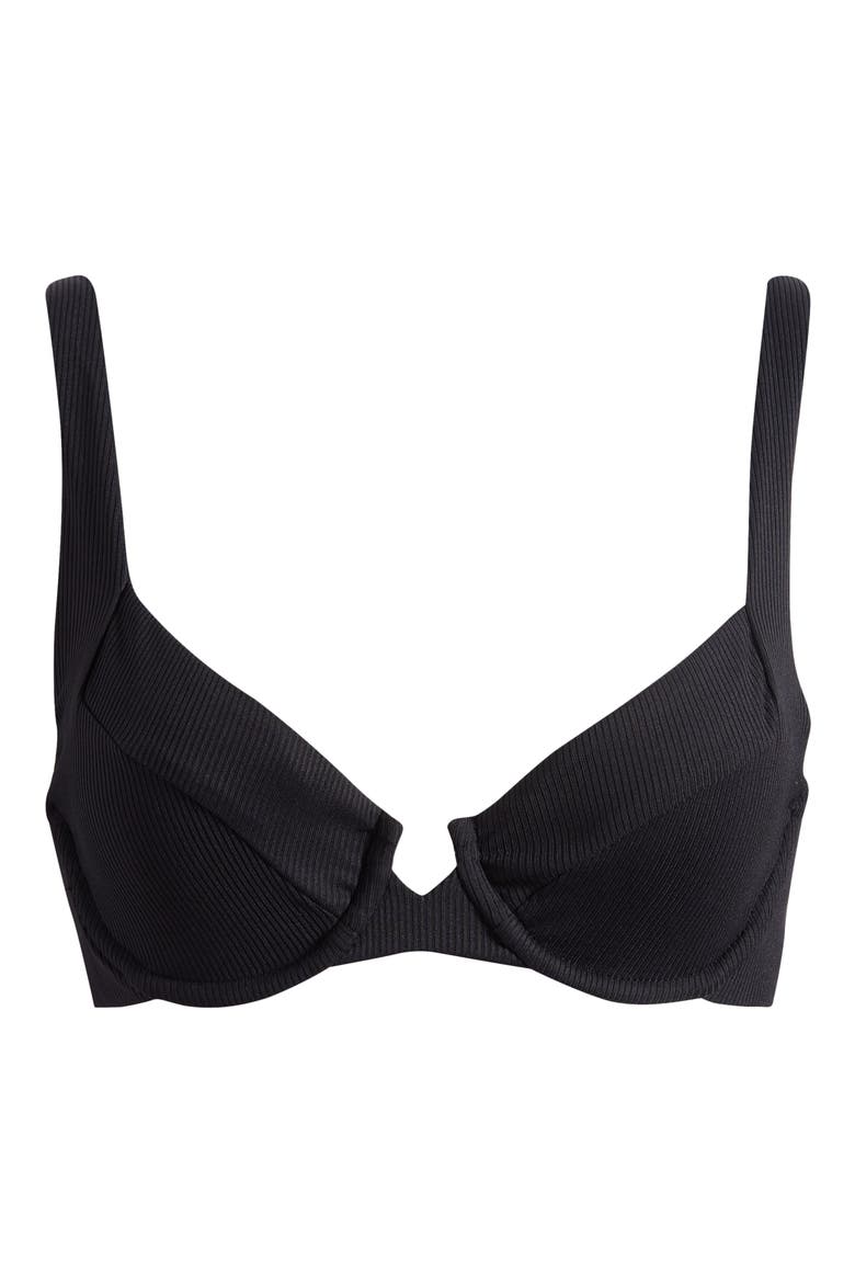 Modern Edge Underwire Bikini Top, Alternate, color, BLACK
