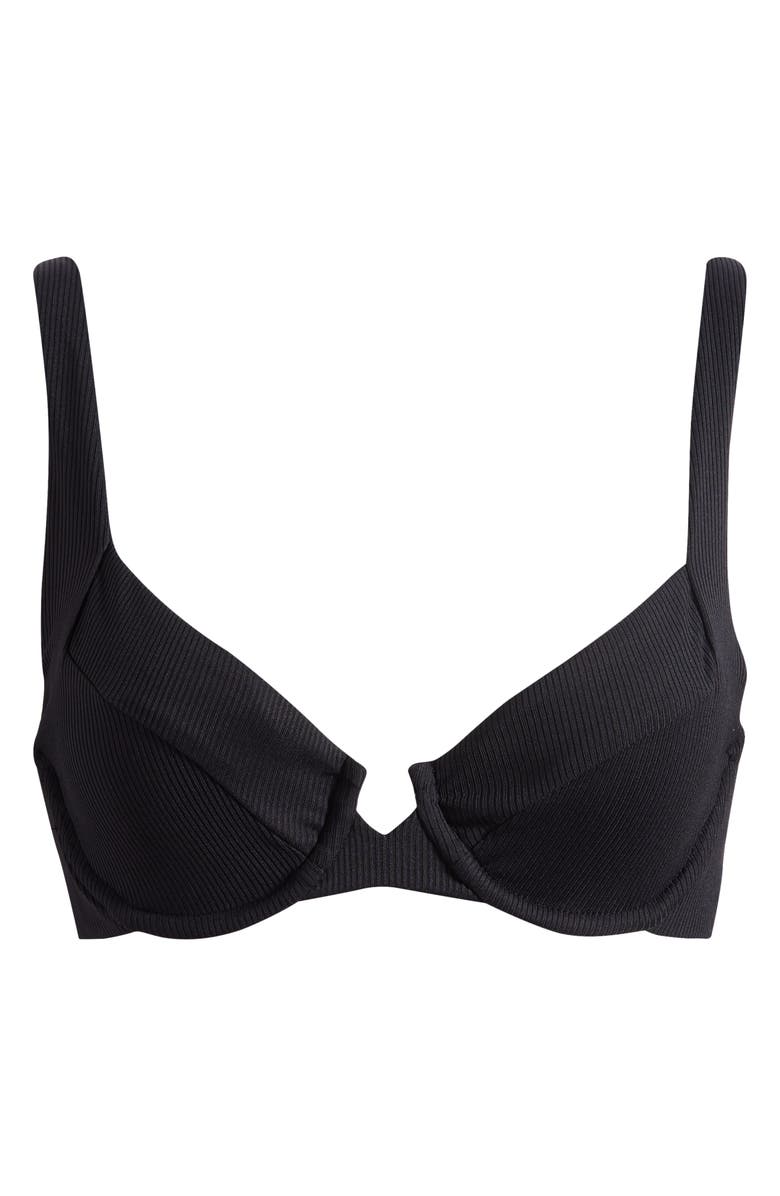 Becca Modern Edge Underwire Bikini Top, Alternate, color, Black