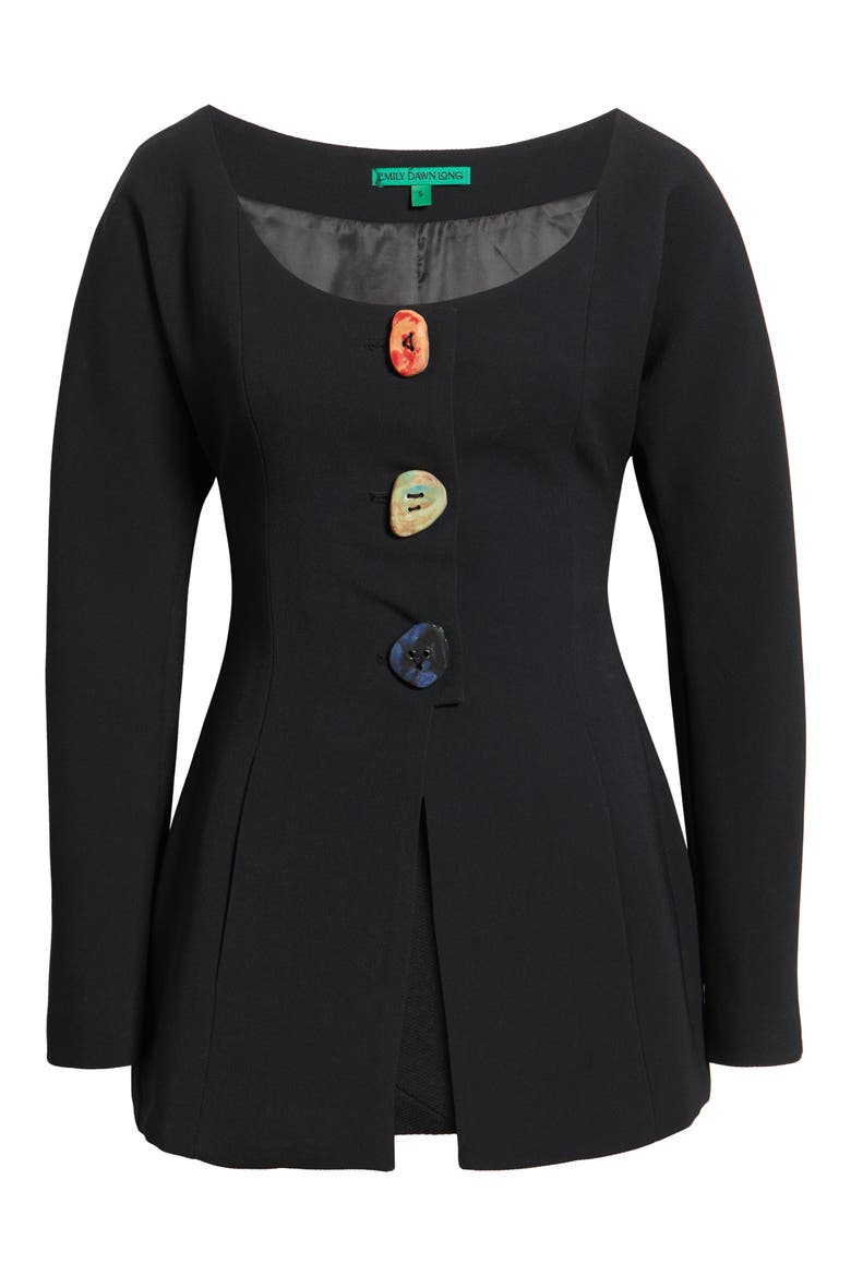 Wedding Button Blazer, Alternate, color, BLACK