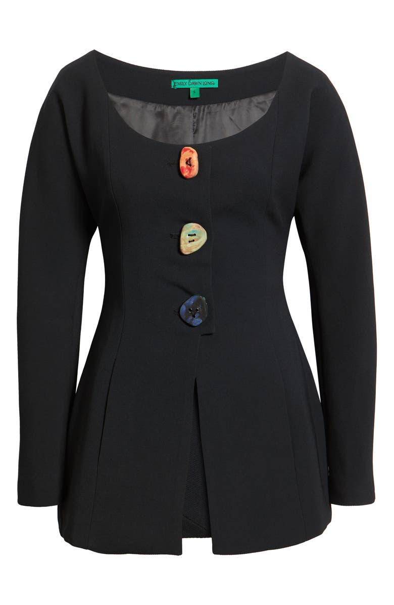 EMILY DAWN LONG Wedding Button Blazer, Alternate, color, Black