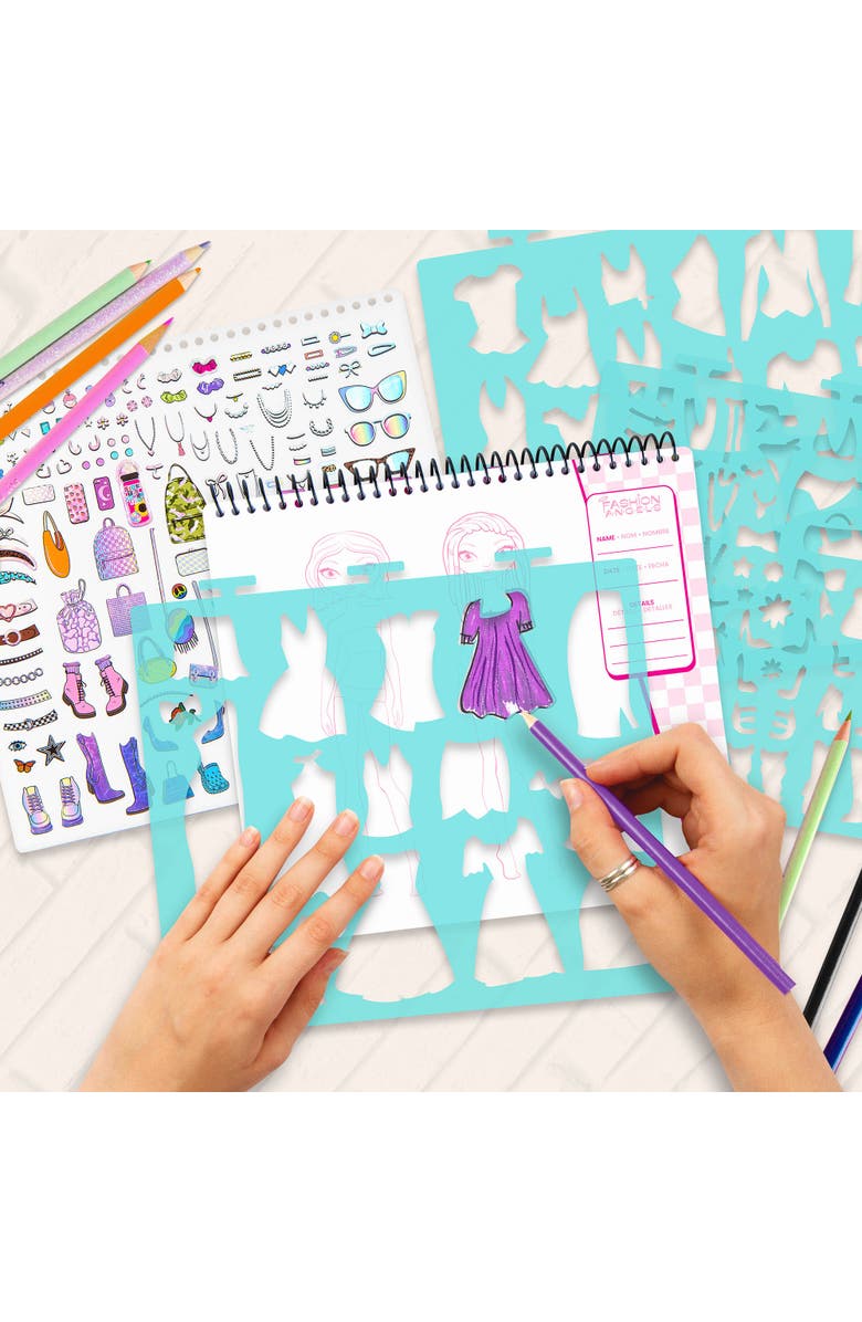 Fashion Angels Sketch Portfolio Set Fashionista Outfit Design Pad, Alternate, color, Multicolored