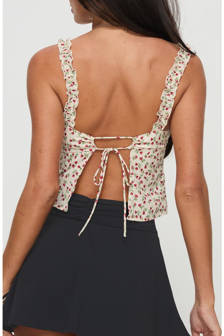 Poppyseed Floral Tie Back Tank Top, Alternate, color, YELLOW