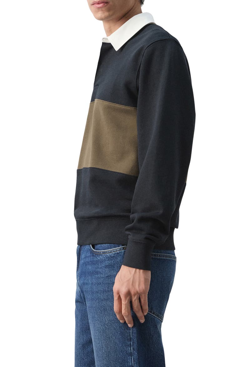 Cotton Polo Sweatshirt, Alternate, color, NAVY