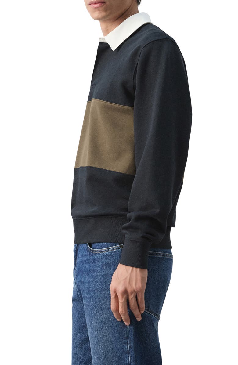 MANGO Cotton Polo Sweatshirt, Alternate, color, Navy