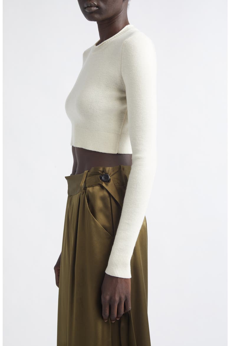 Crop Merino Wool Sweater, Alternate, color, IVORY