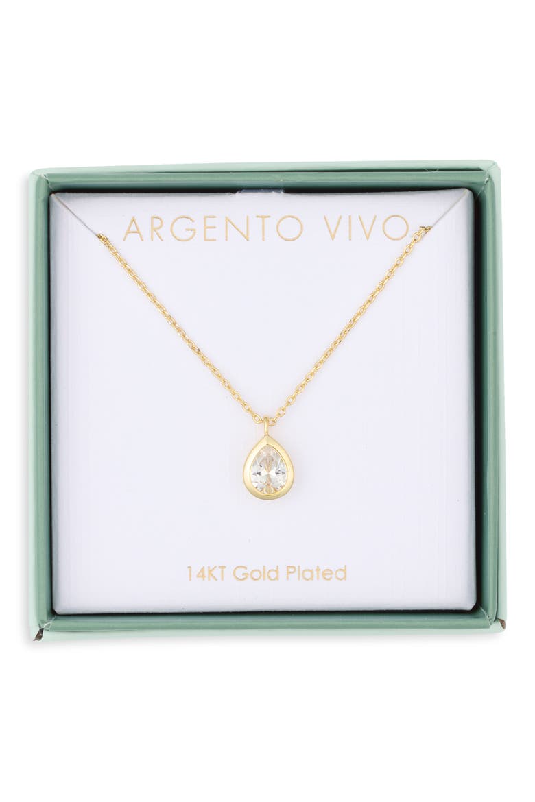 Pear Shape Pendant Necklace, Main, color, GOLD