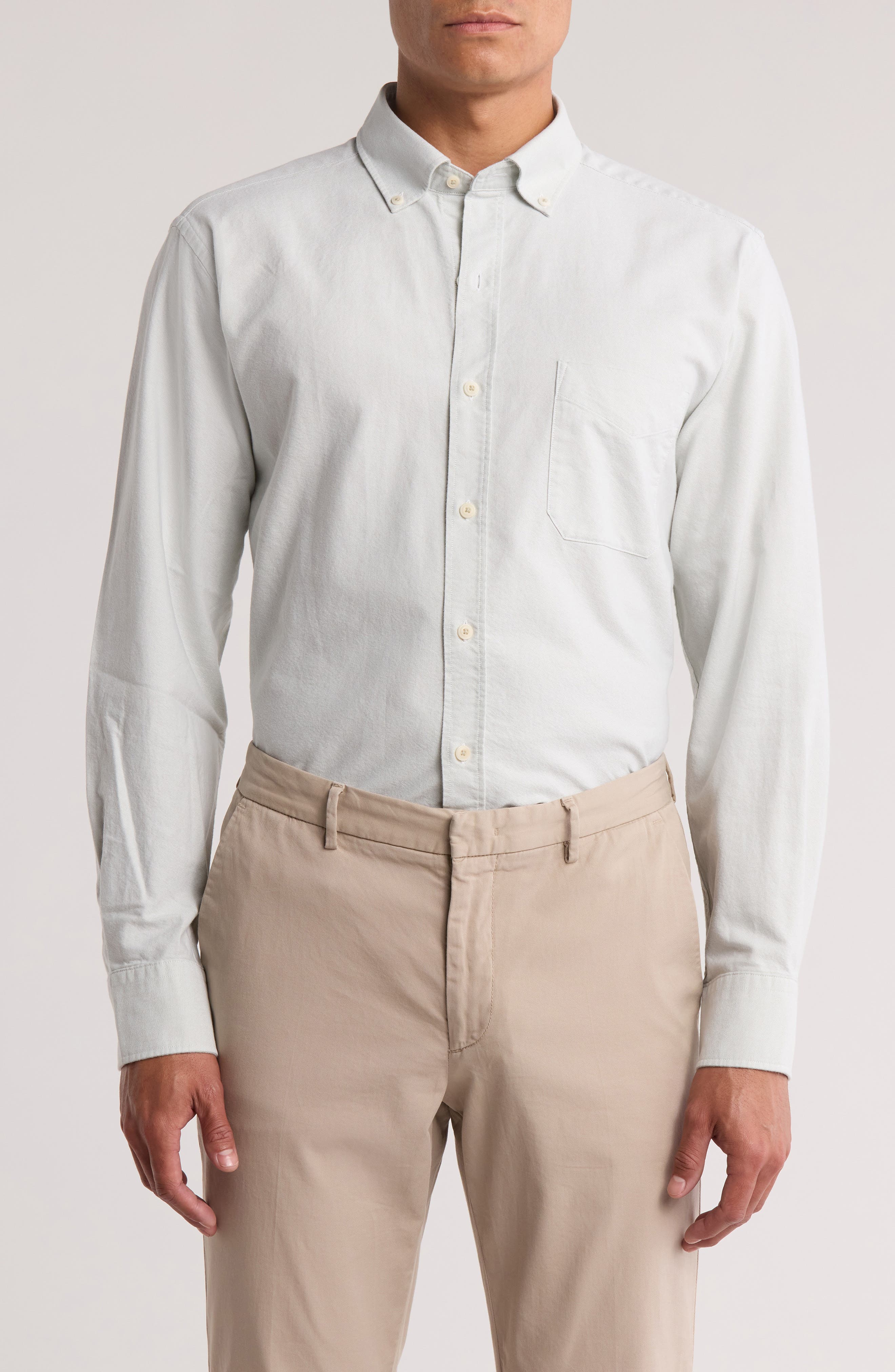 David Donahue Oxford Cotton Button-Down Dress Shirt