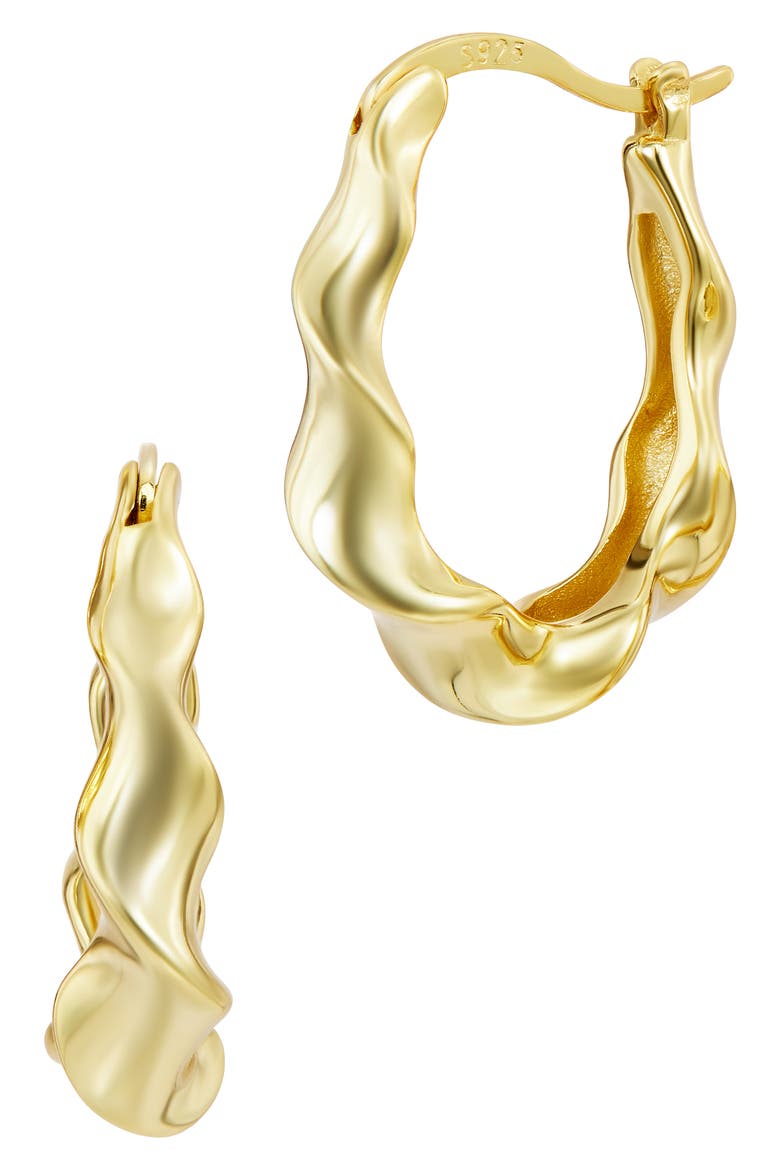 Twisted Swirl Petite Hoop Earrings, Main, color, YELLOW