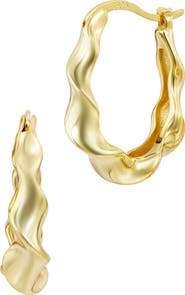 SAVVY CIE JEWELS Twisted Swirl Petite Hoop Earrings