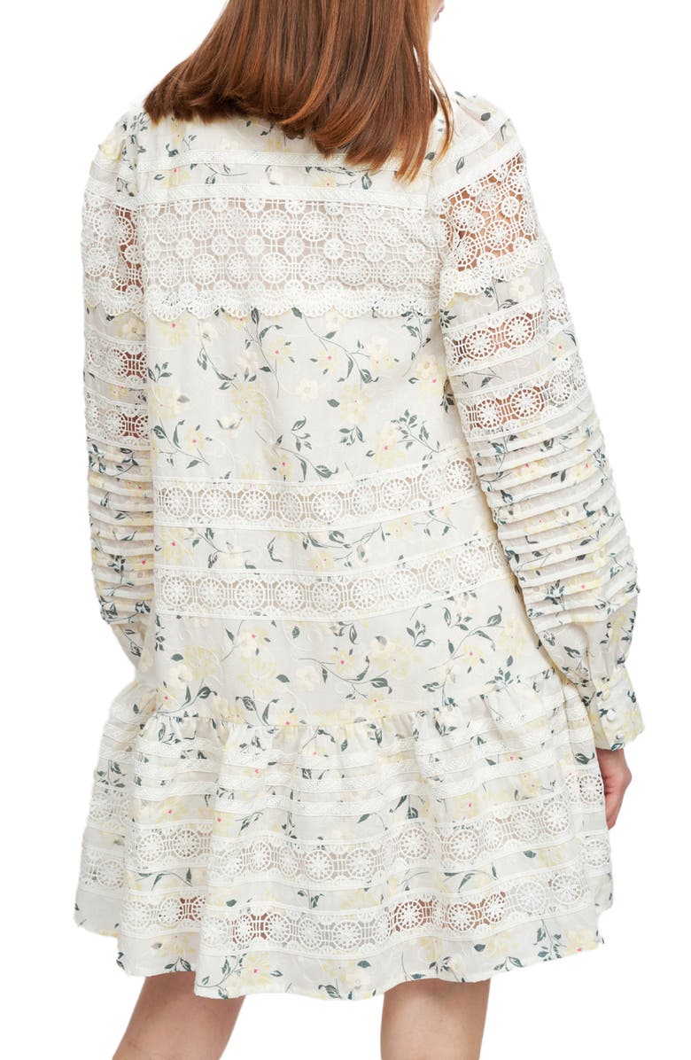 En Saison Lou Lou Floral Lace Long Sleeve Minidress, Alternate, color,