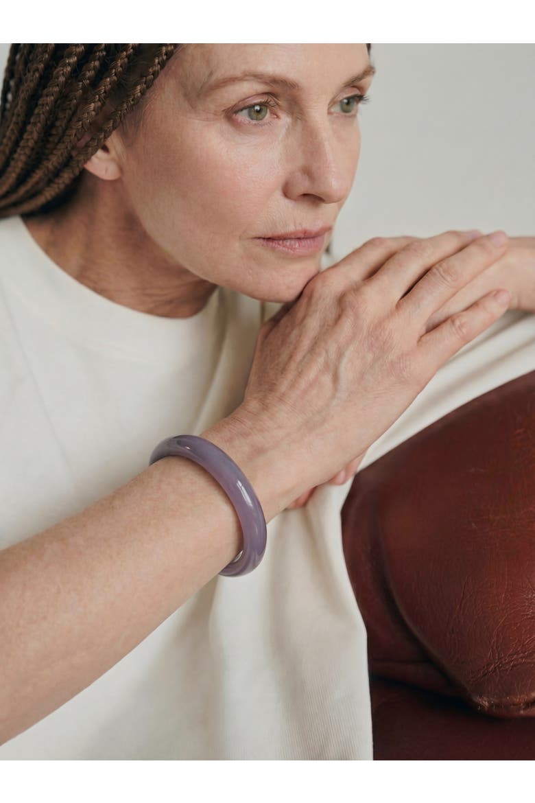 Moon Purple Grey Gemstone Bangle, Alternate, color, Purple