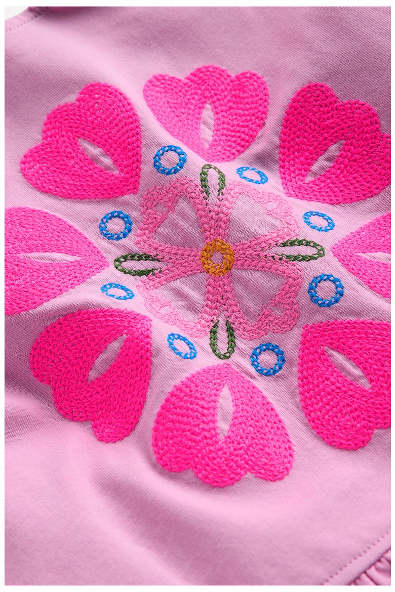 Kids' Embroidered Ruffle Tank, Alternate, color, PINK PUNCH EMBROIDERY