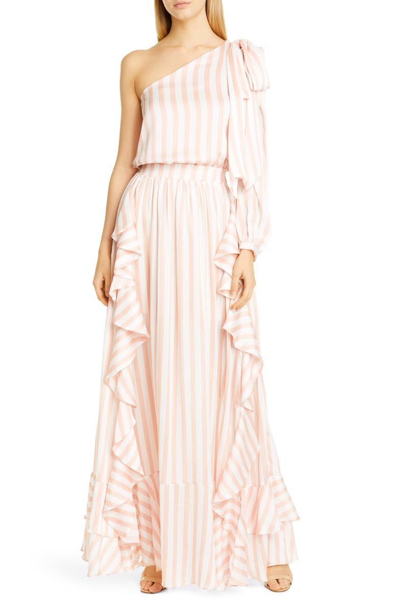 PatBO Patricia Bonaldi PatBO Cabana One-Shoulder Ruffle Gown, Main, color, 