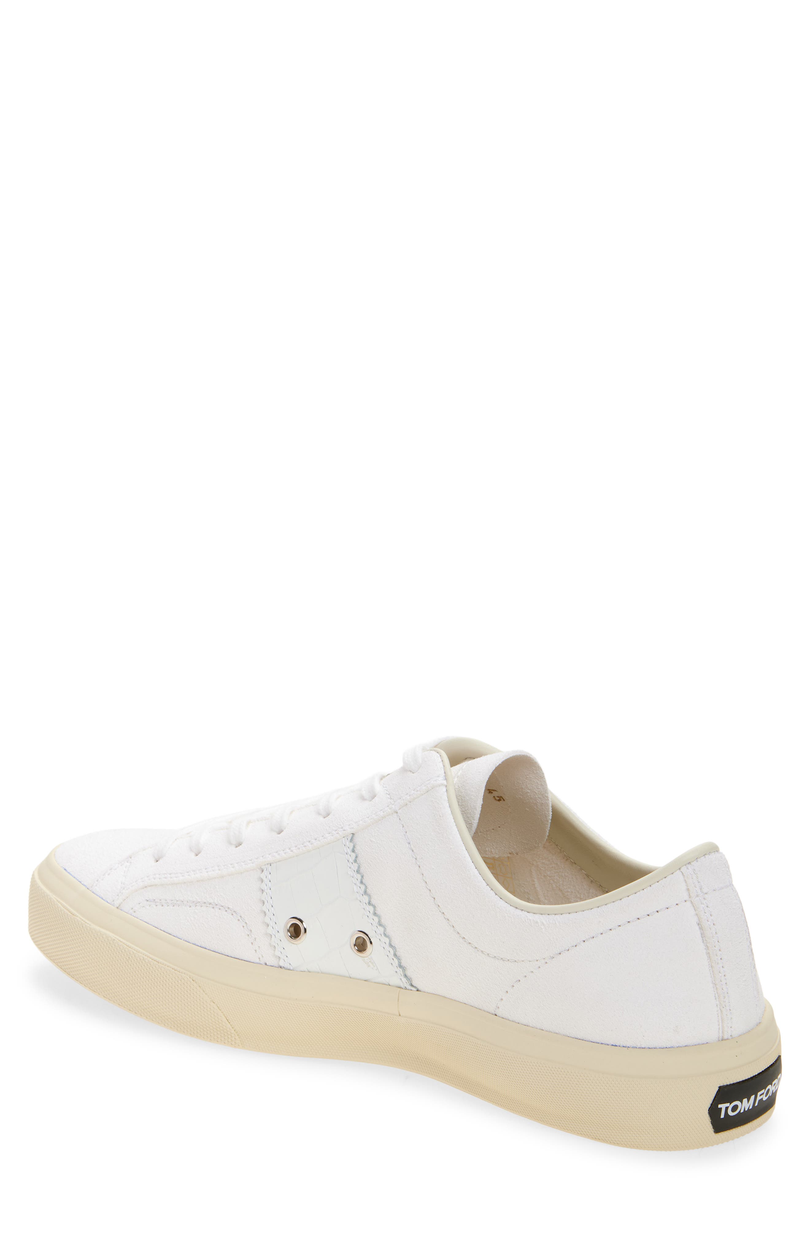 TOM FORD Cambridge Low Top Sneaker, Alternate, color, Optical White/ Cream