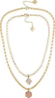 Vince Camuto Crystal Burst Layered Gold- Necklace