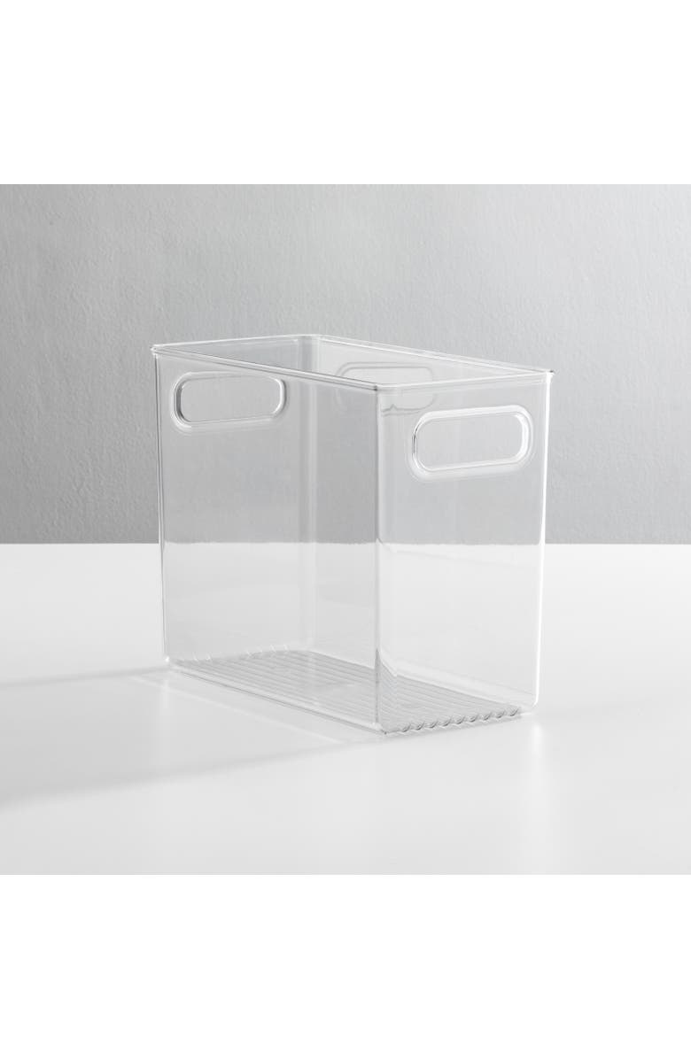 mDesign Tall Plastic Bathroom Organizer Bin with Built-In Handles, 4 Pack, Clear, Alternate, color, 