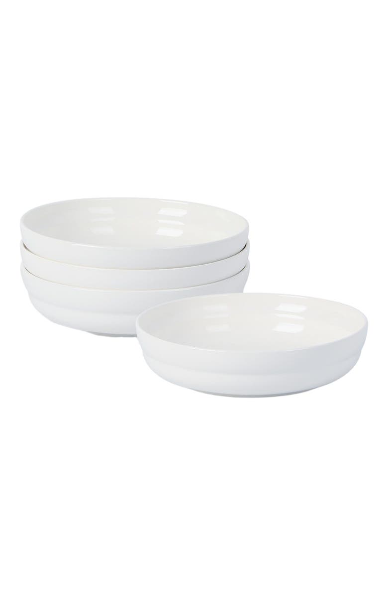 Stone Lain Virtuo Porcelain 4-Piece Pasta Bowl Set, Main, color, White