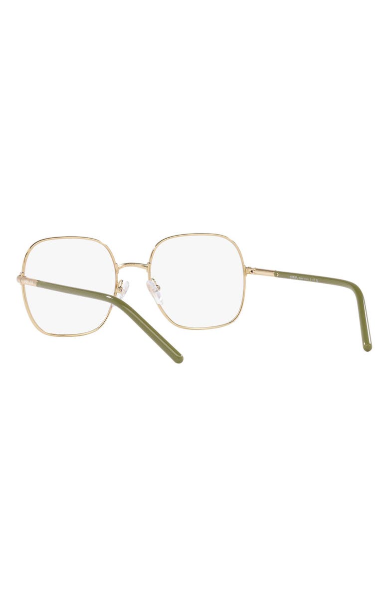 Prada 54mm Rectangle Optical Glasses, Alternate, color, Pale Gold