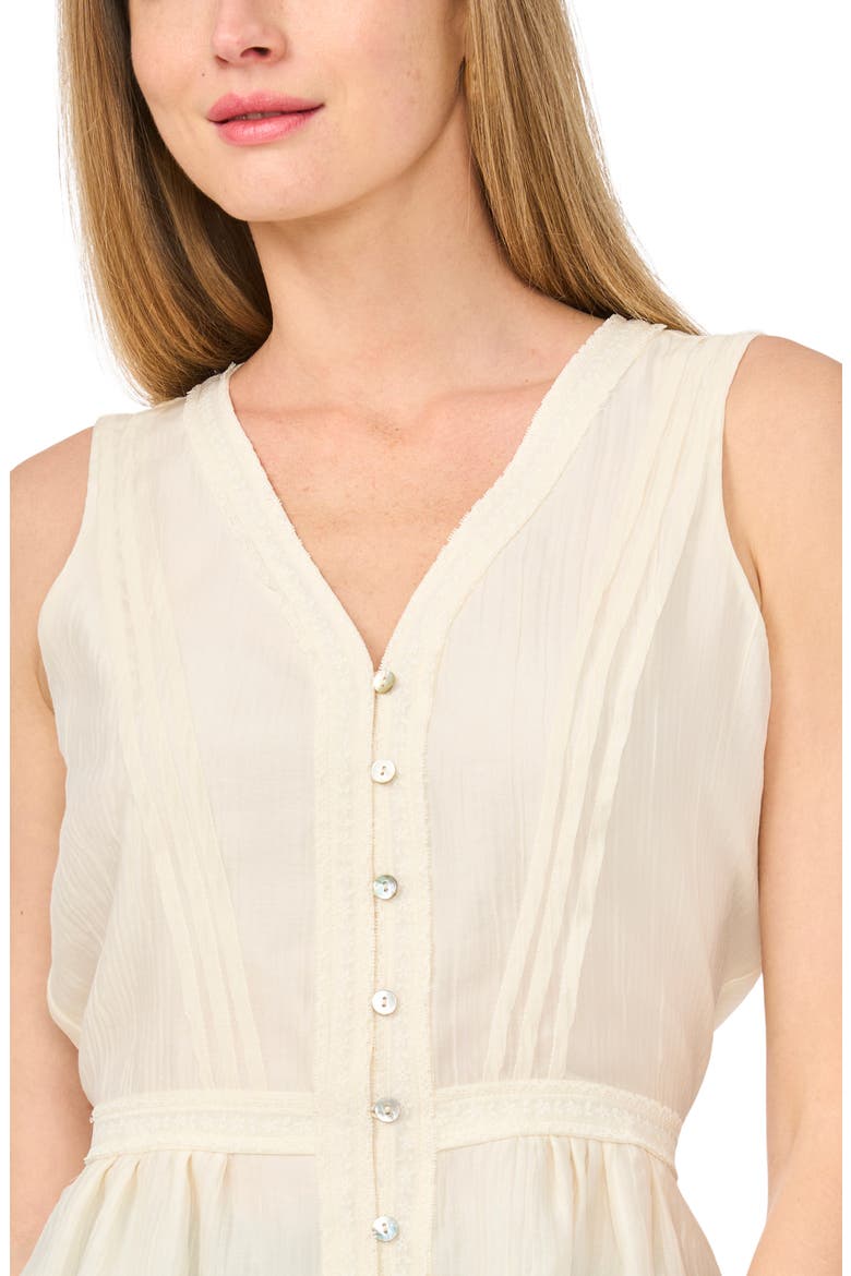 Lace Trim Button-Up Peplum Tank, Alternate, color, NEW IVORY