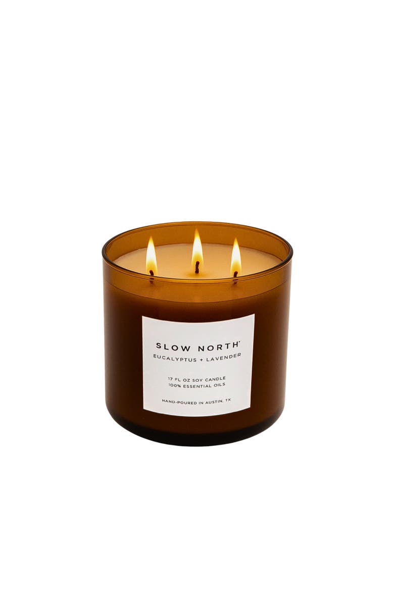 Eucalyptus + Lavender - Signature 3-Wick Candle, Main, color, Brown