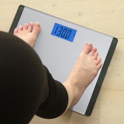Escali Wide Body Glass Lcd Digital Scale In Gray