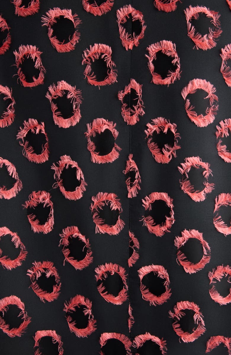 Dries Van Noten Basti Fil Coupé Polka Dot Oversize Double Breasted Satin Blazer, Alternate, color, Black