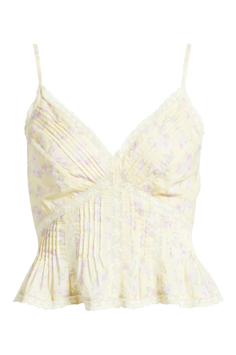 Elsette Lace & Ruffle Camisole, Alternate, color, LEMON SPRITZ