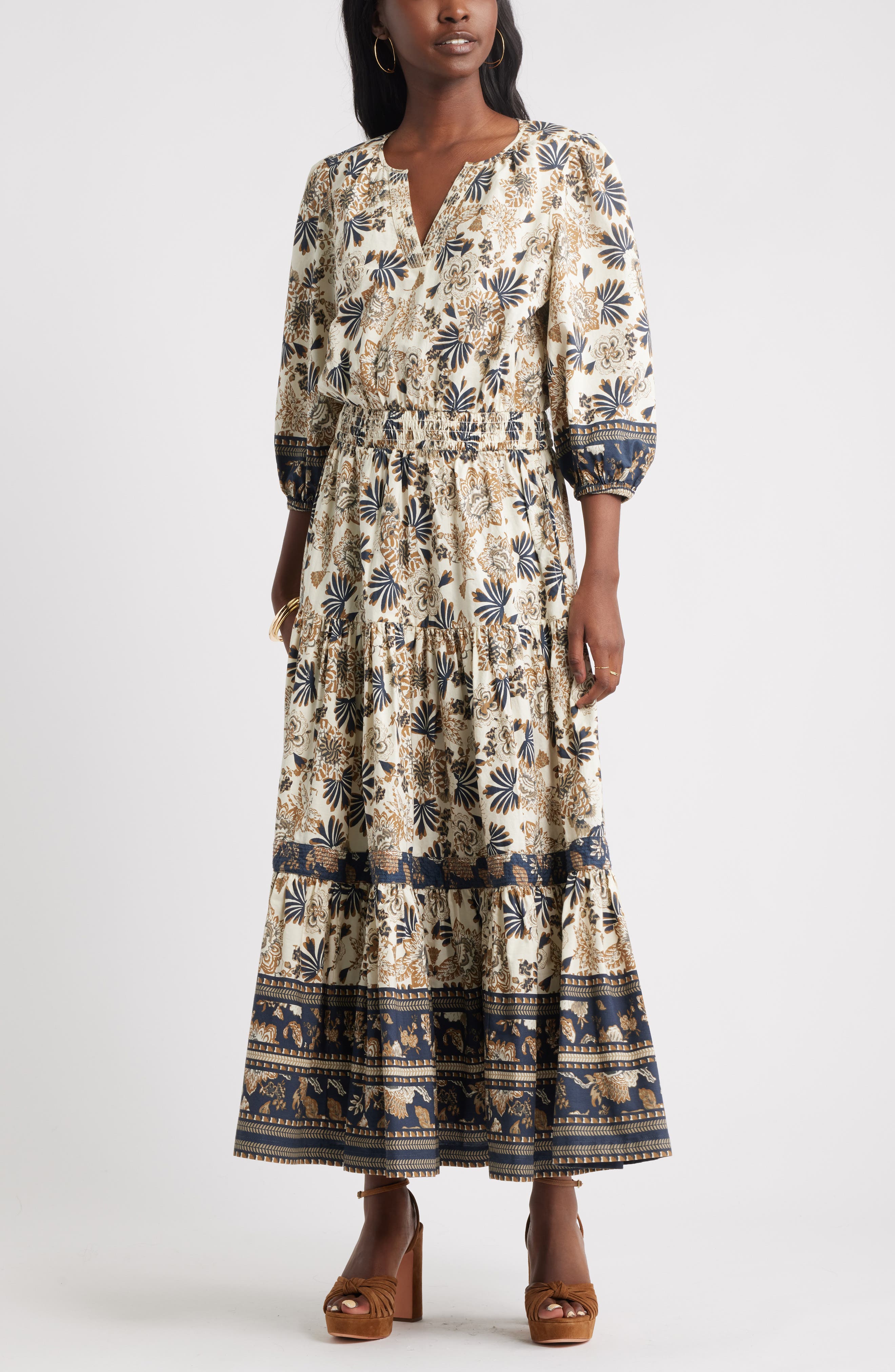 Printed Tiered Cotton Maxi Dress - image 3