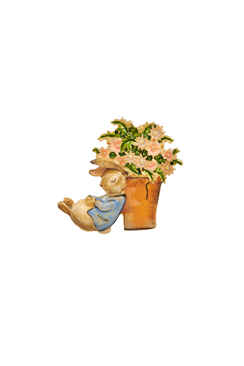 x Peter Rabbit Brooch, Main, color, Gold