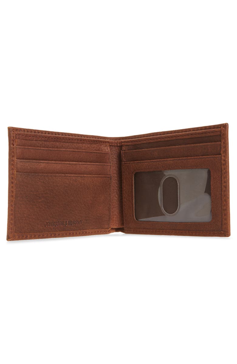 Johnston & Murphy Leather Slimfold Wallet, Alternate, color, 