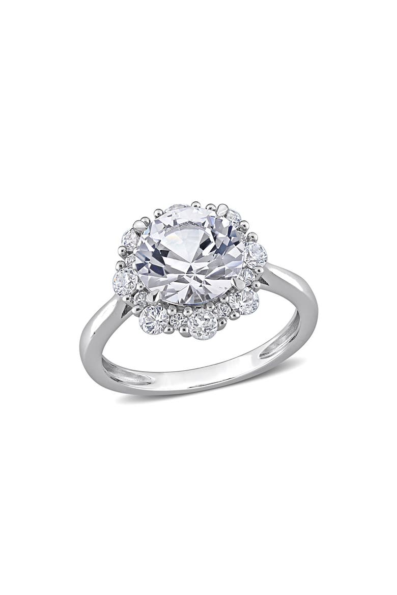 Lab Grown White Sapphire Halo Ring, Main, color, WHITE