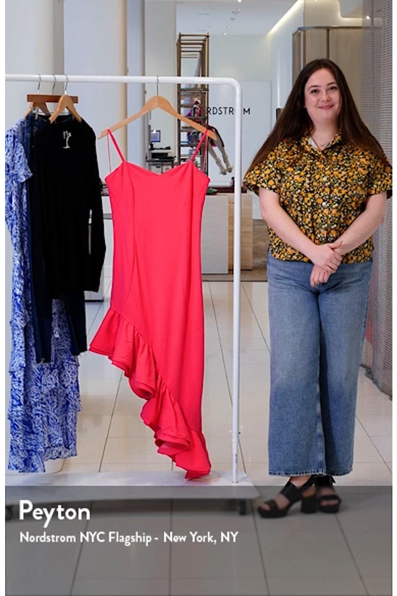 Asymmetric Ruffle Hem Sleeveless Dress video