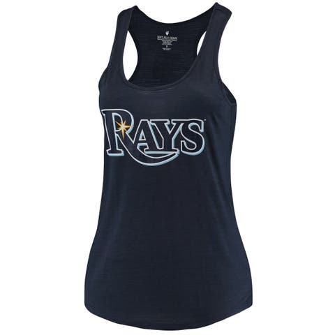 Women's Soft as a Grape Navy Tampa Bay Rays Plus Size Swing for the Fences Racerback Tank Top