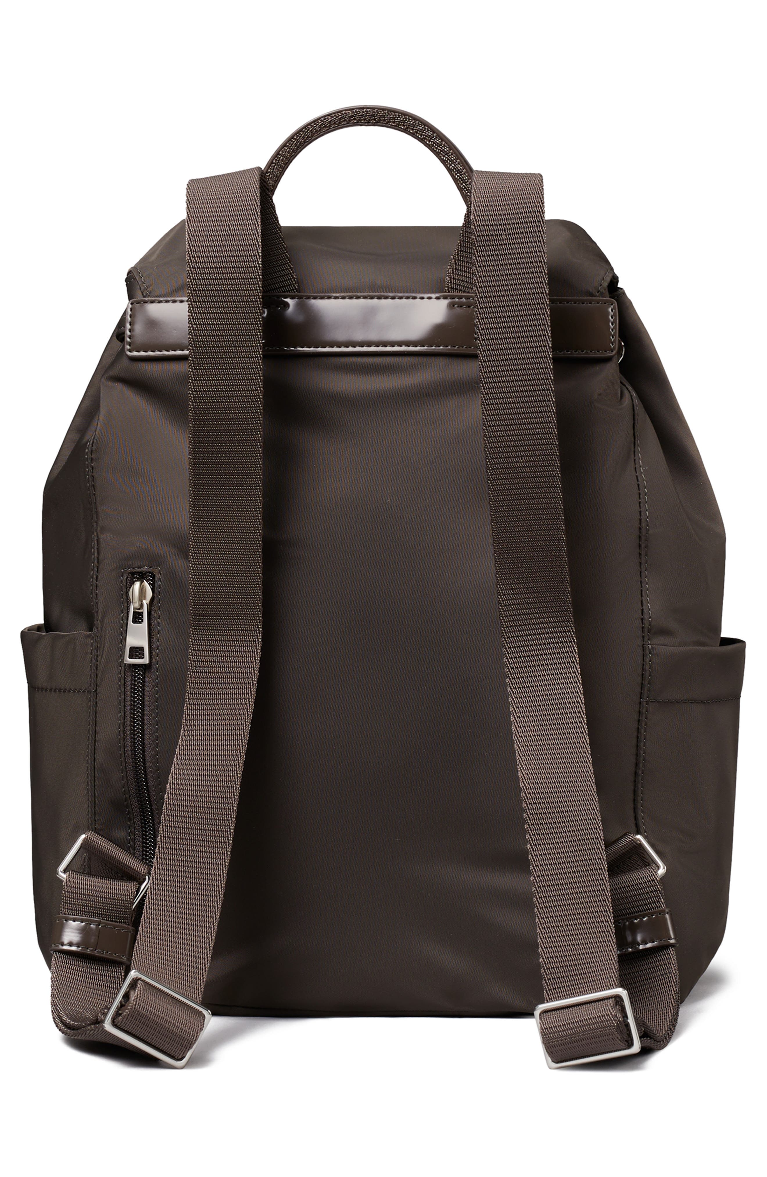 Virgina Nylon Backpack, Alternate, color, DARK BROWN