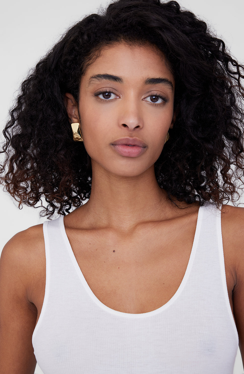 ANINE BING Curved Rectangle Earrings, Alternate, color, Gold