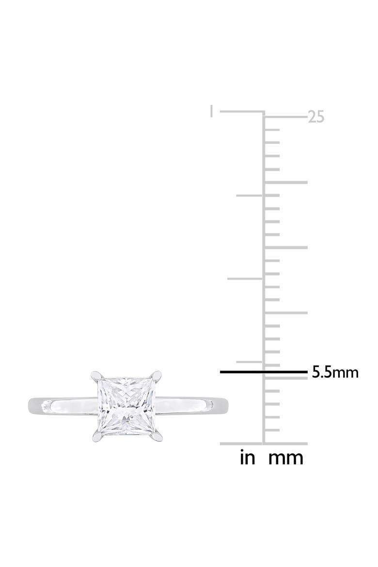 Sterling Silver Princess Cut Moissanite Solitaire Ring, Alternate, color, SILVER