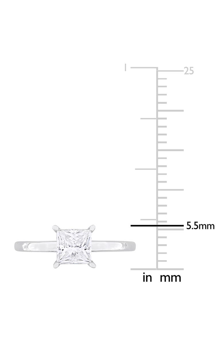 DELMAR Sterling Silver Princess Cut Moissanite Solitaire Ring, Alternate, color, Silver