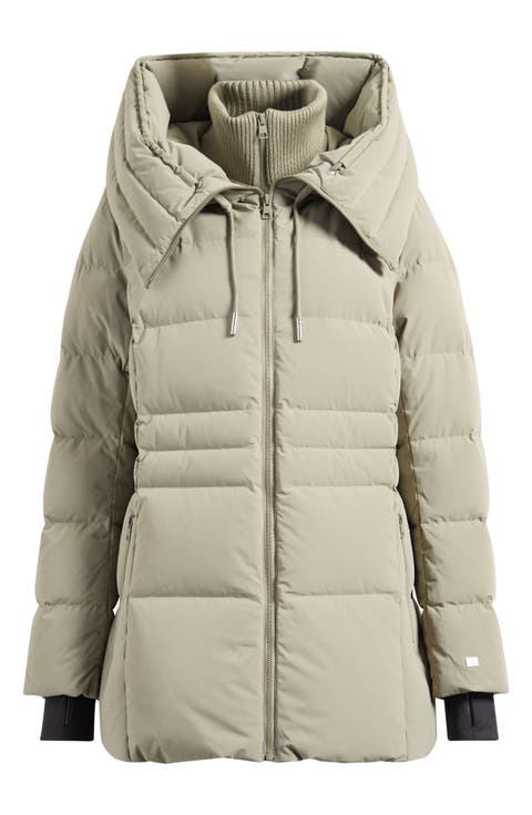 June Water Repellent 700 Fill Power Down Quilted Jacket with Bib Inset