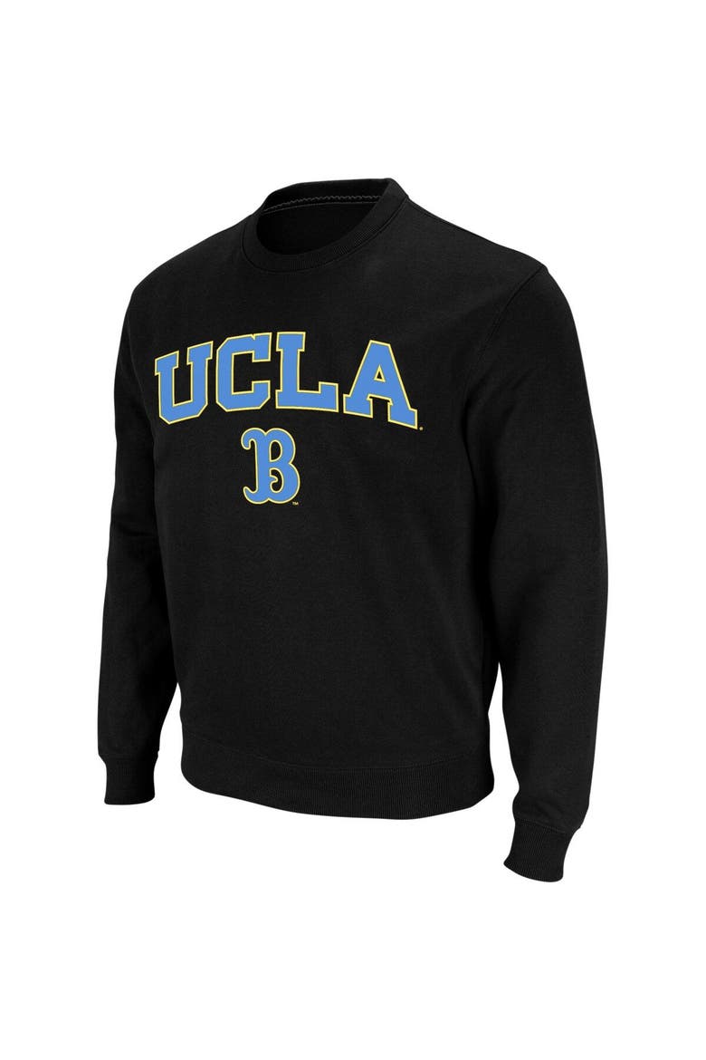 Men's Colosseum Black UCLA Bruins Arch & Logo Crew Neck Sweatshirt, Alternate, color, Black