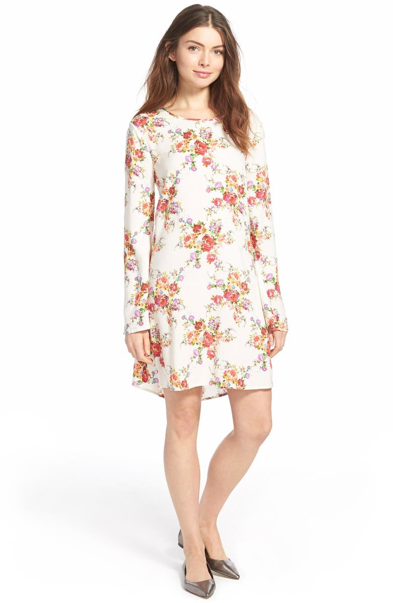 Zoe and Rose Open Back Floral Print Shift Dress, Main, color,