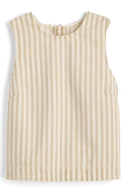 Stripe Denim Boxy Shell Top