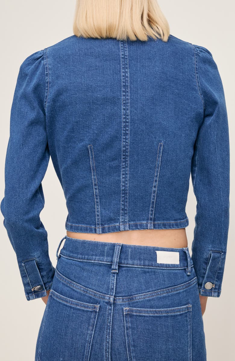 DL1961 Sculpted Denim Top, Alternate, color, Blue Water