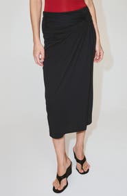 MANGO Ruched Midi Skirt