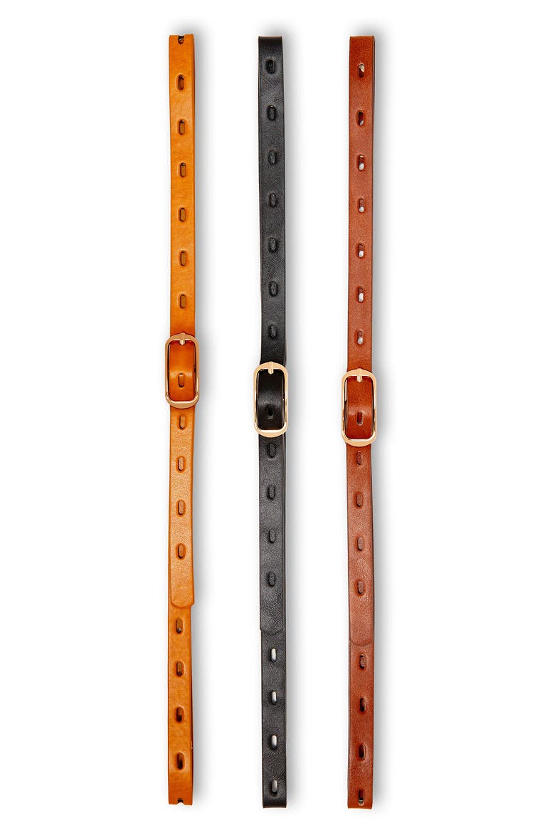 3-for-1 Perforated Belt Set, Main, color, MULTI