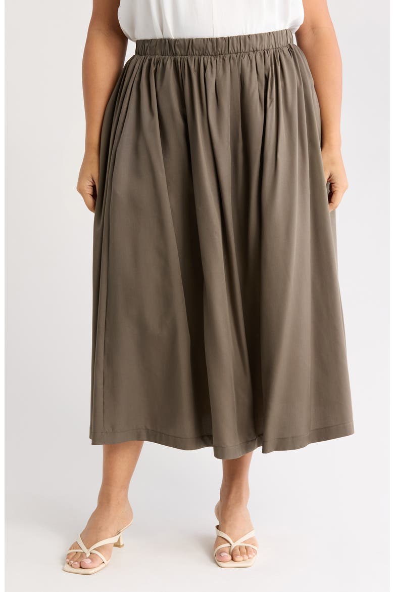 Flared Midi Skirt, Main, color, OLIVE