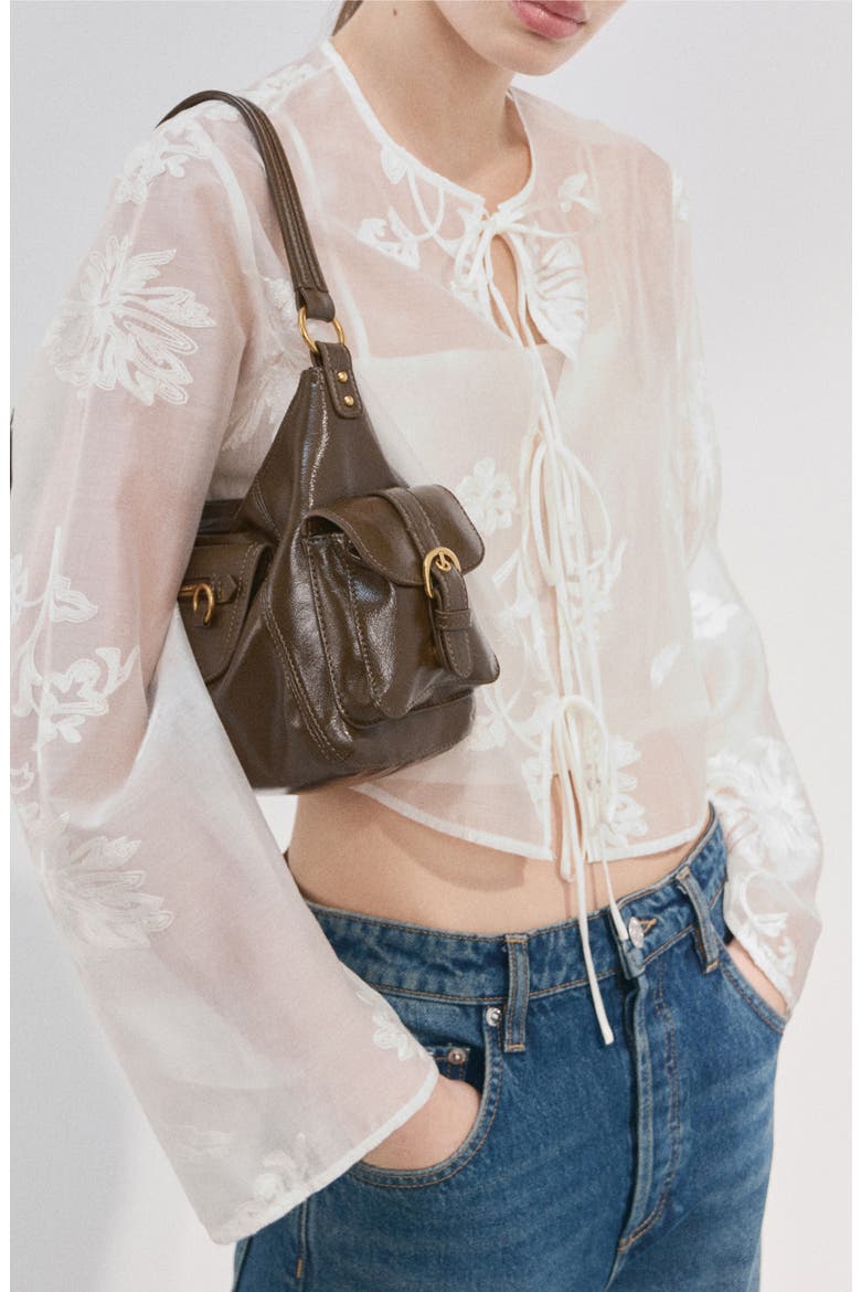 Lyocell Floral Embroidery Top, Main, color, OFF WHITE