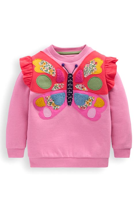 Kids' Butterfly Appliqué Graphic Sweatshirt (Toddler, Little Kid & Big Kid)